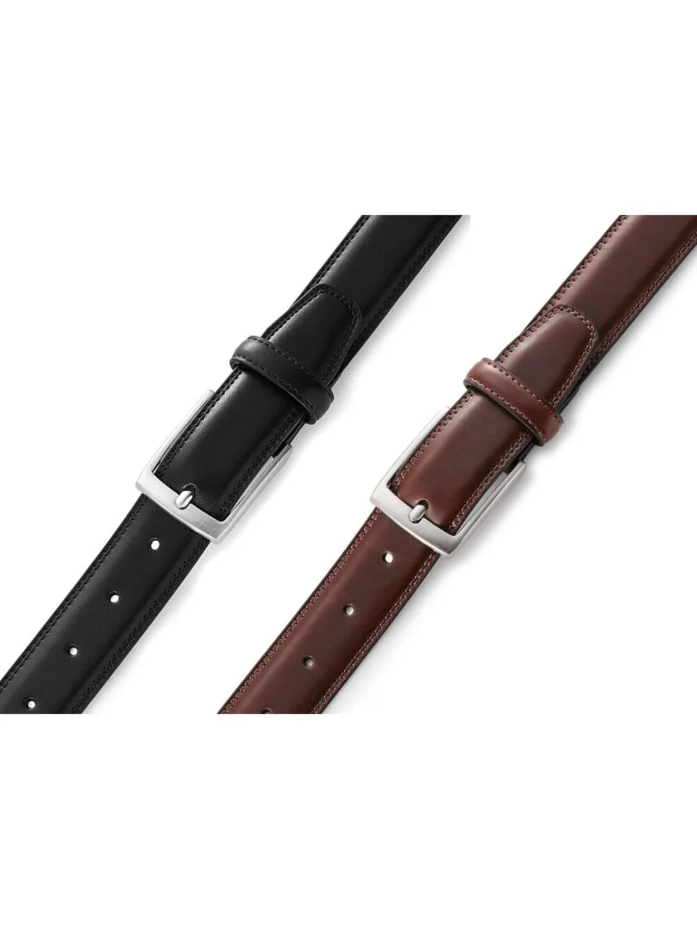 Men's Genuine Leather Dress Belt 2-Pack, Handmade, Classic & Fashionable for